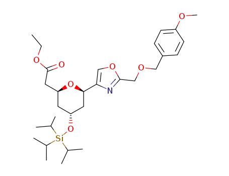 2H-Pyran-2-acetic acid,
tetrahydro-6-[2-[[(4-methoxyphenyl)methoxy]methyl]-4-oxazolyl]-4-[[tris(1
-methylethyl)silyl]oxy]-, ethyl ester, (2S,4R,6R)-