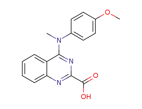 Molecular Structure of 827031-56-1 (2-Quinazolinecarboxylic acid, 4-[(4-methoxyphenyl)methylamino]-)