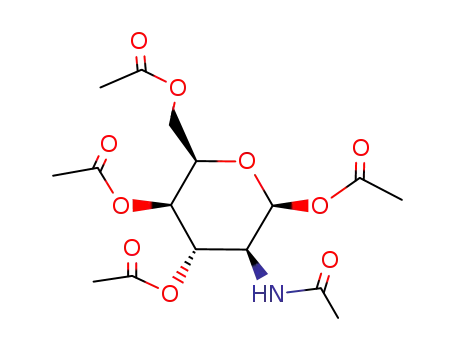 Molecular Structure of 7772-79-4 (BETA-D-GLUCOSAMINE PENTAACETATE)