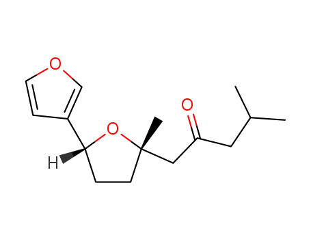 Molecular Structure of 494-23-5 ((2S,5R)-5-(3-Furyl)-2-(2-oxo-4-methylpentyl)-2-methyltetrahydrofuran)