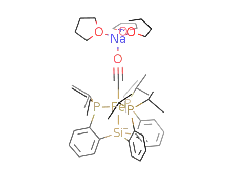 Molecular Structure of 1277179-18-6 ((Si(o-C<sub>6</sub>H<sub>4</sub>PiPr<sub>2</sub>)3)Fe[(CO)Na(THF)3])