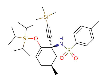 Molecular Structure of 137963-68-9 (cis-6-(4-methylphenylsulfonyl)amino-6-(trimethylsilylethyn)-4-methyl-1-triisopropyl silyl(oxy)-cyclohexene)