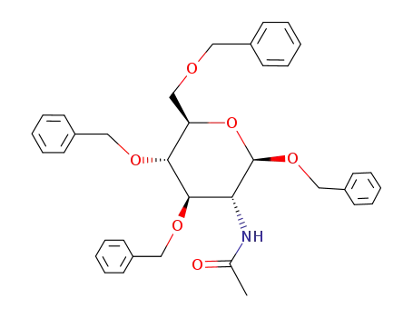 Molecular Structure of 4171-69-1 (Benzyl 2-Acetamido-3,4,6-tri-O-benzyl-2-deoxy-α-D-glucopyranoside)