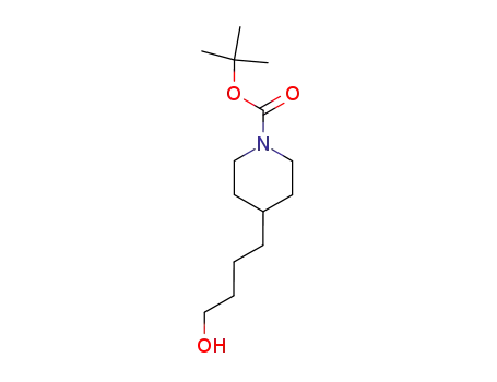 Molecular Structure of 142355-83-7 (tert-butyl 4-(4-hydroxybutyl)piperidine-1-carboxylate)