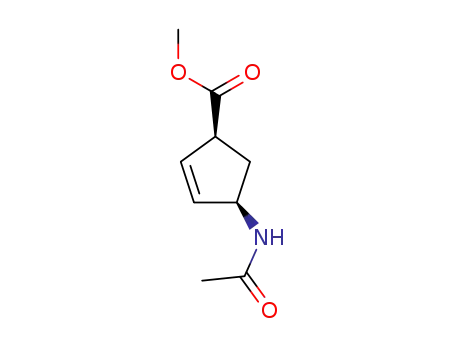 Molecular Structure of 61865-49-4 ((1R,4S)-rel-4-(AcetylaMino)-2-cyclopentene-1-carboxylic Acid Methyl Ester)