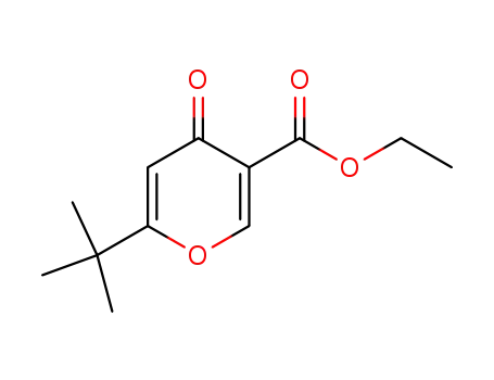 Molecular Structure of 134653-81-9 (6-tert-butyl-4-oxo-4H-Pyran-3-carboxylic acidethyl ester)