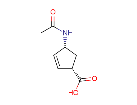 Molecular Structure of 112531-51-8 ((-)-(1S,4R)-4-(acetylamino)-2-cyclopentene-1-carboxylic acid)