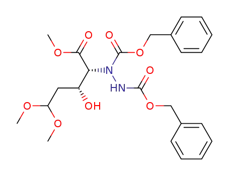 Molecular Structure of 217447-49-9 (Methyl (2R,3R)-5,5-dimethoxy-2-[N,N'-(dibenzylcarbonylhydrazino)]-3-hydroxypentanoate)