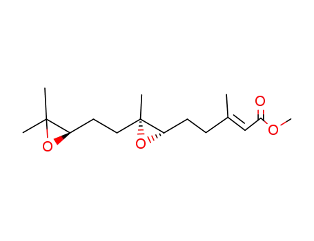Molecular Structure of 120293-93-8 (methyl 6,7-10,11-bis(epoxy)-3,7,11-trimethyl-2-dodecenoate)
