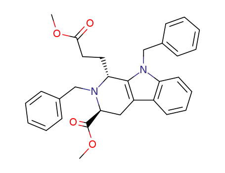 (1R,3S)-(+)-methyl 2,9-dibenzyl-3-(methoxycarbonyl)-1,2,3,4-tetrahydro-9H-pyrido<3,4-b>indole-1-propionate