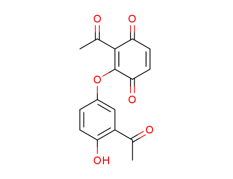 Molecular Structure of 68157-88-0 (2-Acetyl-3-(3-acetyl-4-hydroxyphenoxy)-1,4-benzoquinone)