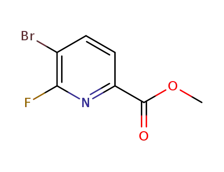 Molecular Structure of 1214336-44-3 (methyl 5-bromo-6-fluoropyridine-2-carboxylate)