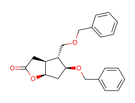 Molecular Structure of 114826-79-8 (2H-Cyclopenta[b]furan-2-one, hexahydro-5-(phenylmethoxy)-4-[(phenylmethoxy)methyl]-, [3aS-(3aa,4a,5b,6aa)]-)