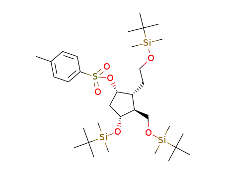 (1S,2R,3S,4R)-4-(tert-butyldimethylsilyloxy)-2-(2-(tert-butyldimethylsilyloxy)ethyl)-3-((tert-butyldimethylsilyloxy)methyl)cyclopentyl4-methylbenzenesulfonate