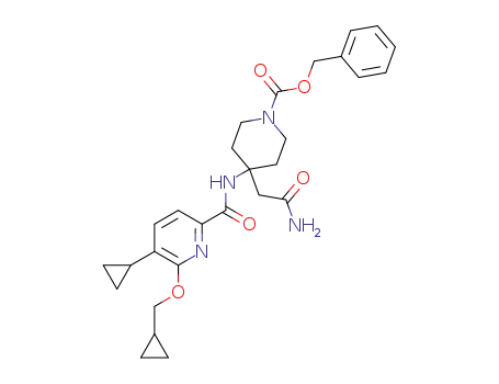 benzyl 4-(2-amino-2-oxo-ethyl)-4-[[5-cyclopropyl-6-(cyclopropylmethoxy)pyridine-2-carbonyl]amino]piperidine-1-carboxylate