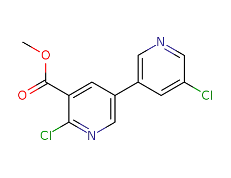 Molecular Structure of 1207253-05-1 (methyl 5′,6-dichloro-[3,3′-bipyridine]-5-carboxylate)