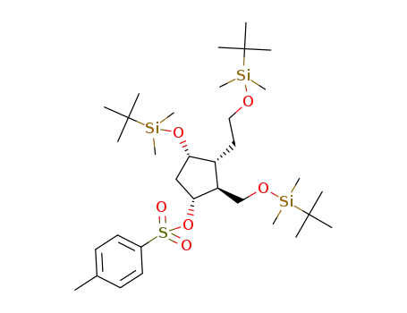 (1R,2S,3R,4S)-4-(tert-butyldimethylsilyloxy)-3-(2-(tert-butyldimethylsilyloxy)ethyl)-2-((tert-butyldimethylsilyloxy)methyl)cyclopentyl-4-methylbenzenesulfonate