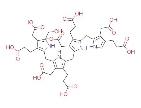 3-[5-[[3-(2-carboxyethyl)-5-[[3-(2-carboxyethyl)-5-[[3-(2-carboxyethyl)-5-(carboxymethyl)-4-(hydroxymethyl)-1H-pyrrol-2-yl]methyl]-4-(carboxymethyl)-1H-pyrrol-2-yl]methyl]-4-(carboxymethyl)-1H-pyrrol-2-yl]methyl]-4-(carboxymethyl)-1H-pyrrol-3-yl]propanoic acid