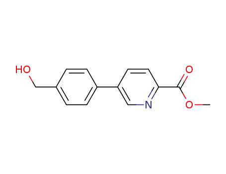Molecular Structure of 927435-98-1 (5-(3-Hydroxymethylphenyl)pyridine-2-carboxylic acid methyl ester)