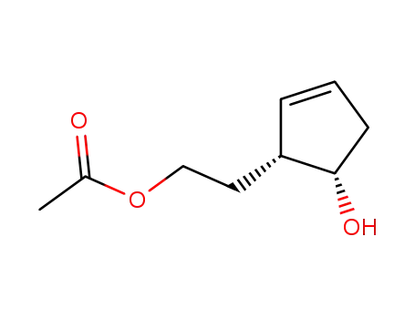 Molecular Structure of 54442-06-7 (2R-(2-acetoxyethyl)-3-cyclopenten-1S-ol)