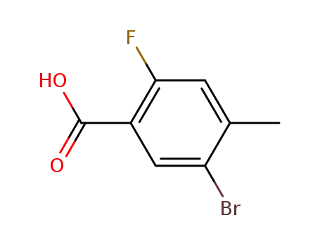 Molecular Structure of 515135-65-6 (5-Bromo-2-fluoro-4-methylbenzoic acid)