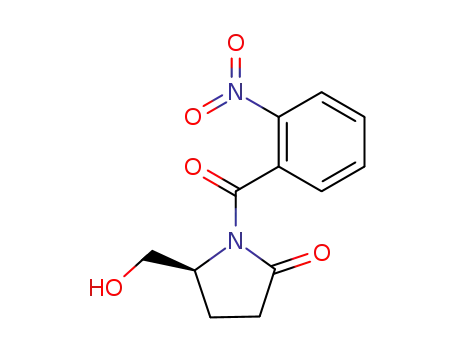 Molecular Structure of 105243-48-9 ((S)-5-Hydroxymethyl-1-(2-nitro-benzoyl)-pyrrolidin-2-one)