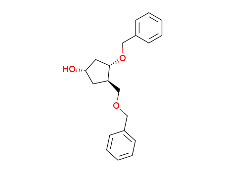 Molecular Structure of 114826-94-7 (Cyclopentanol, 3-(phenylmethoxy)-4-[(phenylmethoxy)methyl]-,
(1S,3S,4R)-)