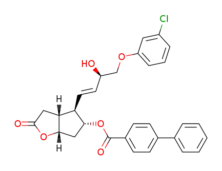 [1,1'-Biphenyl]-4-carboxylic acid, 4-[4-(3-chlorophenoxy)-3-hydroxy-1-butenyl]hexahydro-2-oxo-2H-cyclop enta[b]furan-5-yl ester, [3aR-[3aa,4a(1E,3R*),5b,6aa]]