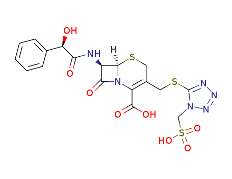 5-Thia-1-azabicyclo[4.2.0]oct-2-ene-2-carboxylicacid,7-[[(2R)-2-hydroxy-2-phenylacetyl]amino]-8-oxo-3-[[[1-(sulfomethyl)-1H-tetrazol-5-yl]thio]methyl]-,(6R,7R)-