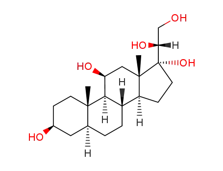 Molecular Structure of 516-39-2 (Allopregnane-3B,11B,17ALPHA,20B-21-pentol)