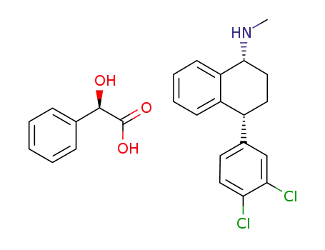 Molecular Structure of 880489-75-8 ((1R,4R)-sertraline*(R)-mandelic acid)