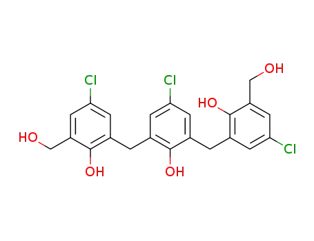 Molecular Structure of 6641-20-9 (Benzenemethanol, 3,3'-[(5-chloro-2-hydroxy-1,3-phenylene)bis(methylene)]bis[5-chloro-2-hydroxy-)