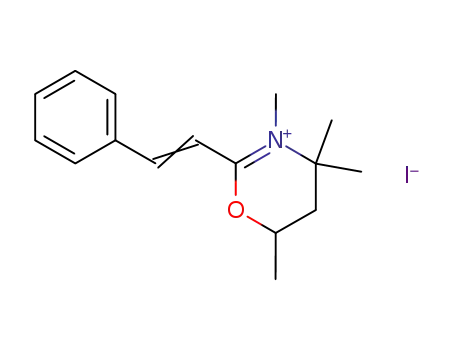 3,4,4,6-tetramethyl-2-styryl-5,6-dihydro-4<i>H</i>-[1,3]oxazinium; iodide