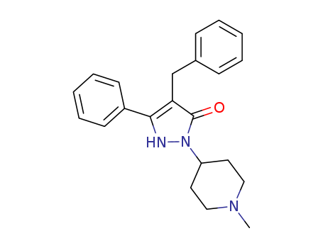 3H-Pyrazol-3-one,1,2-dihydro-2-(1-methyl-4-piperidinyl)-5-phenyl-4-(phenylmethyl)-