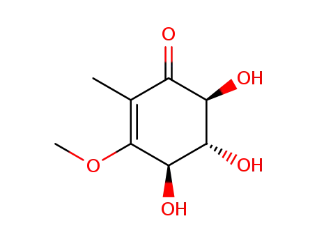 Molecular Structure of 73864-01-4 ((4R,5R,6S)-4,5,6-Trihydroxy-3-methoxy-2-methyl-cyclohex-2-enone)