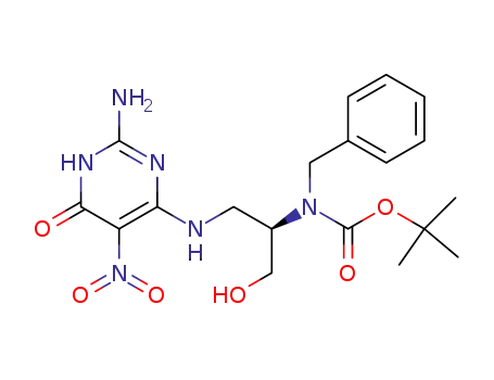 2-amino-6-<<2'(R)-<N-(tert-butoxycarbonyl)-N-benzylamino>-3'-hydroxypropyl>amino>-5-nitro-4(3H)-pyrimidinone