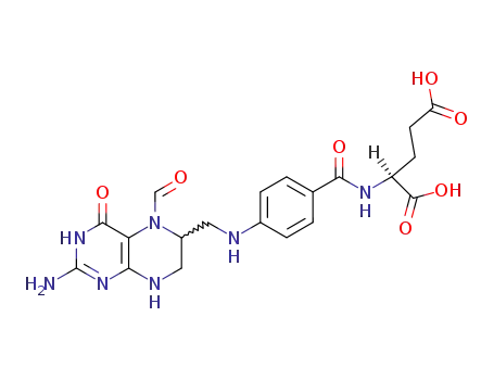 Molecular Structure of 54353-24-1 (2-[4-[(2-amino-5-formyl-4-oxo-5,6,7,8-tetrahydro-1H-pteridin-6-yl)methylamino]benzoyl]aminopentanedioic acid)