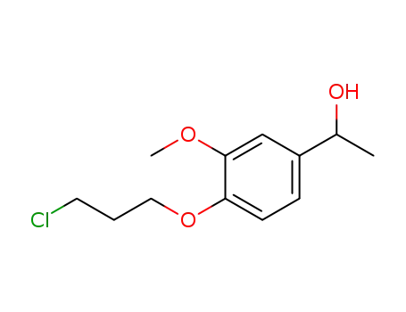 Molecular Structure of 1308246-54-9 (1-[4-(3-chloropropoxy)-3-methoxyphenyl]ethanol)