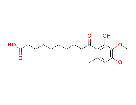 Molecular Structure of 58185-79-8 (9-(2-hydroxy-3,4-dimethoxy-6-methylbenzoyl)nonanoic acid)