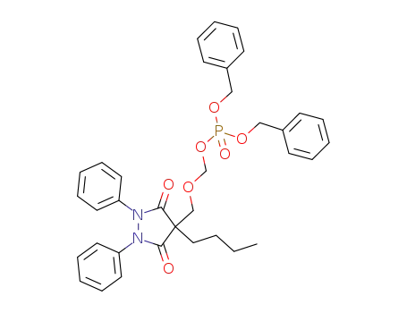 Molecular Structure of 1229521-08-7 (dibenzyl ((4-butyl-3,5-dioxo-1,2-diphenylpyrazolidin-4-yl)methoxy)methyl phosphate)
