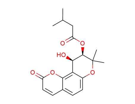 Butanoic acid, 3-methyl-, 9,10-dihydro-10-hydroxy-8,8-dimethyl-2-oxo-2H,8H-benzo(1,2-b:3,4-b')dipyran-9-yl ester, (9R-trans)-