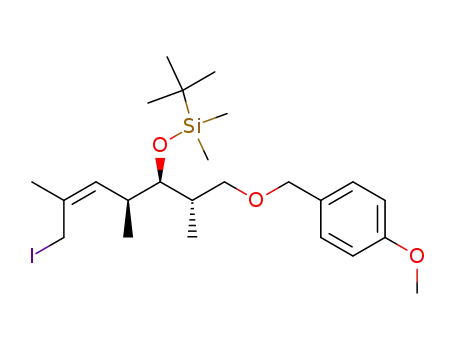 tert-Butyl-{(Z)-(1R,2S)-5-iodo-1-[(S)-2-(4-methoxy-benzyloxy)-1-methyl-ethyl]-2,4-dimethyl-pent-3-enyloxy}-dimethyl-silane