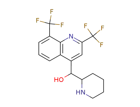 Molecular Structure of 49752-90-1 (alpha-2-piperidyl-2,8-bis(trifluoromethyl)quinoline-4-methanol)