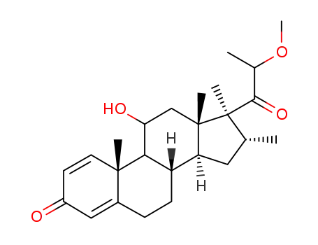 Molecular Structure of 79400-17-2 ((8S,10R,13S,14S,16R,17S)-11-Hydroxy-17-(2-methoxy-propionyl)-10,13,16,17-tetramethyl-6,7,8,9,10,11,12,13,14,15,16,17-dodecahydro-cyclopenta[a]phenanthren-3-one)
