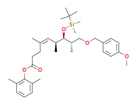 4-Nonenoic acid,
7-[[(1,1-dimethylethyl)dimethylsilyl]oxy]-9-[(4-methoxyphenyl)methoxy]-4,
6,8-trimethyl-, 2,6-dimethylphenyl ester, (4Z,6S,7R,8S)-