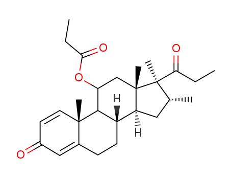 Molecular Structure of 49697-11-2 (11β-propionyloxy-16α,17α,21-trimethylpregna-1,4-diene-3,20-dione)