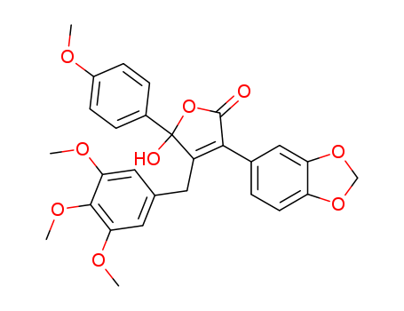CI 1020;3-(1,3-Benzodioxol-5-yl)-5-hydroxy-5-(4-Methoxyphenyl)-4-[(3,4,5-triMethoxyphenyl)Methyl]-2(5H)-furanone