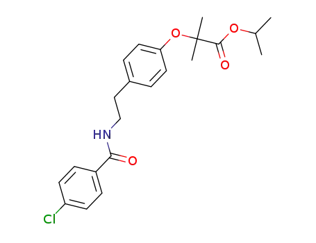 Molecular Structure of 153758-85-1 (isopropyl 2-(4-(2-(4-chlorobenzamido)ethyl)phenoxy)-2-methylpropanoate)