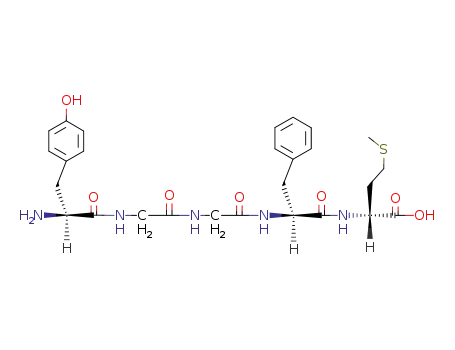 Molecular Structure of 61600-31-5 (L-Methionine, N-[N-[N-(N-D-tyrosylglycyl)glycyl]-L-phenylalanyl]-)