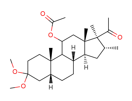 Molecular Structure of 49848-61-5 (11β-acetoxy-16α,17α-dimethyl-5β-pregnane-3,20-dione 3,3-dimethyl acetal)